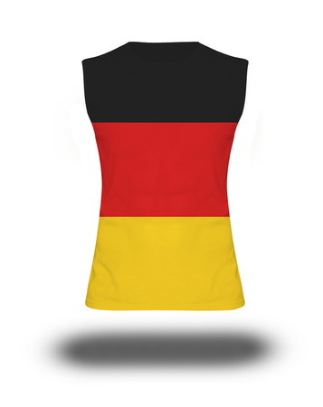 athletic sleeveless shirt with Germany flag on white background and shadowの写真素材
