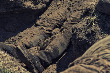 conceptual image of violence and crime, dead body , HDR