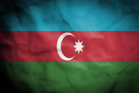 crinked paper background with blending  Azerbaijan flagの写真素材