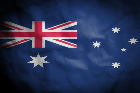 crinked paper background with blending  Australia flagの写真素材