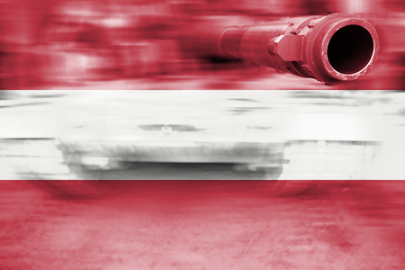 motion blur War tank with blending  Austria flagの写真素材