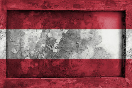 Grunge gothic rock frame with blending  Austria flagの写真素材
