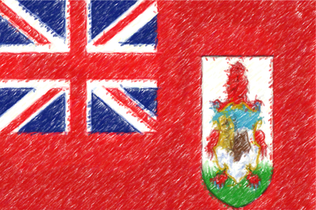 Flag of Bermuda background o texture, color pencil effect.の写真素材