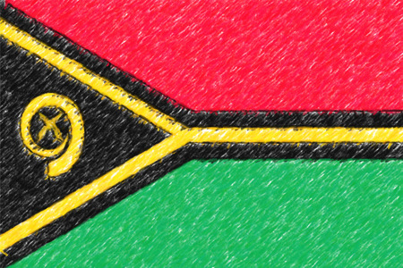 Flag of Vanuatu background o texture, color pencil effect.の写真素材