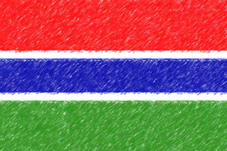 Flag of Gambia background o texture, color pencil effect.の写真素材