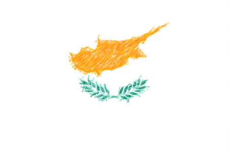 Flag of Cyprus background o texture, color pencil effect.の写真素材
