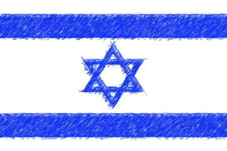 Flag of Israel background o texture, color pencil effect.の写真素材