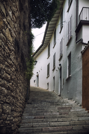Typical Italian street in a small provincial townの写真素材