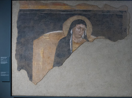 Brescia, Italy, 11 August 2017, Old Roman  mosaic in Museum of the Roman ruins and Santa Giuliaのeditorial素材