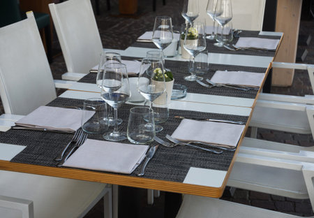 Close up on empty glass in the restaurant