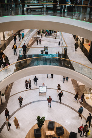 Wroclaw, Poland, October 18, 2017 : first day of the new shopping center Wroclavia in Wroclaw, Polandのeditorial素材
