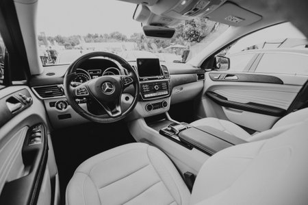 Inside  Mercedes on Motoshow Classic in Poland, Wroclaw, 06.08.2017のeditorial素材