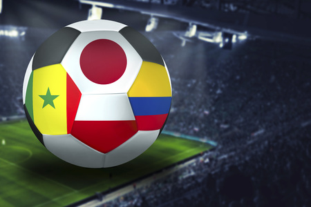 Football  group H Japan, Poland, Senegal, Colombiaの写真素材