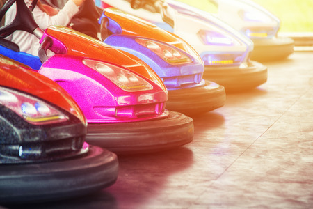 close up autodrome car in the lunaparkの写真素材