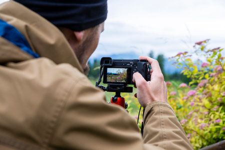 travel photography, close-up on the camera