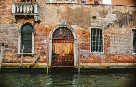 water channel in venice, italyの写真素材