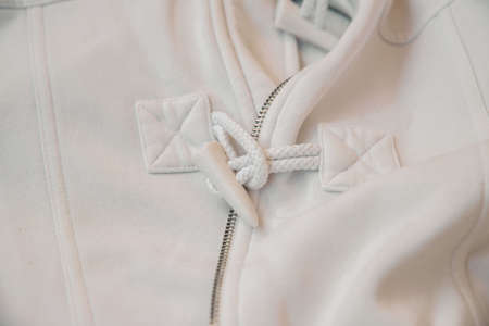 close up on fabric material, whiteの写真素材