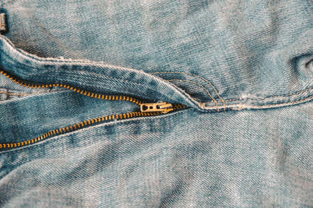 blue jeans fabric material, close up,の写真素材