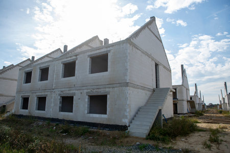 Unfinished Housing Project Under Constructionの写真素材
