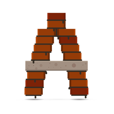 vector brick letter A isolated symbolのイラスト素材