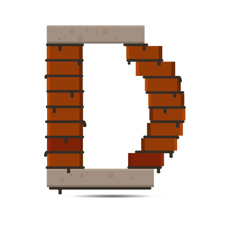 vector brick letter logo D isolated symbolのイラスト素材