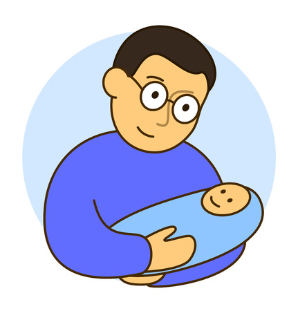 father with her little grandson  newborn child boyのイラスト素材