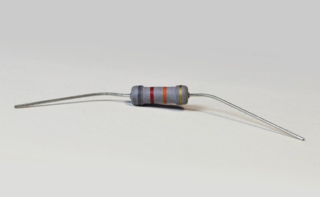 electronic components detail - small resistor isolated on white backgroung with clipping pathの写真素材