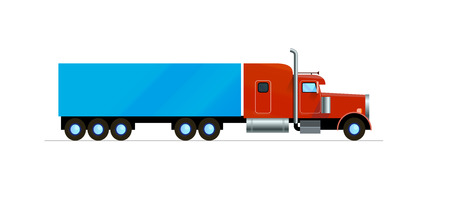 a red American truck trailer freight cargo flat design isolated work clipping path jpgの写真素材