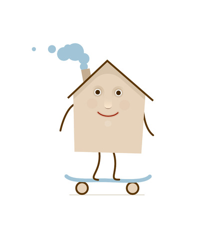 a Moving House relocating refugees traveling flat isolatedのイラスト素材