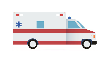 Ambulance car flat design icon. Vector illustration.のイラスト素材