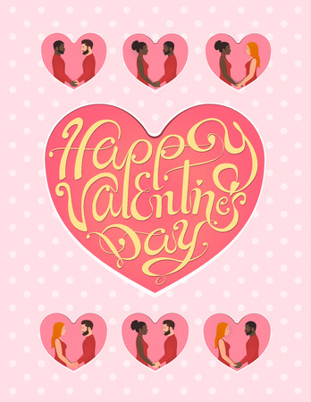 Happy valentines day greeting card for LGBT this February 14th.のイラスト素材