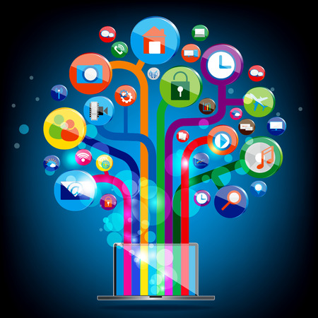 Social with Cloud computing designのイラスト素材