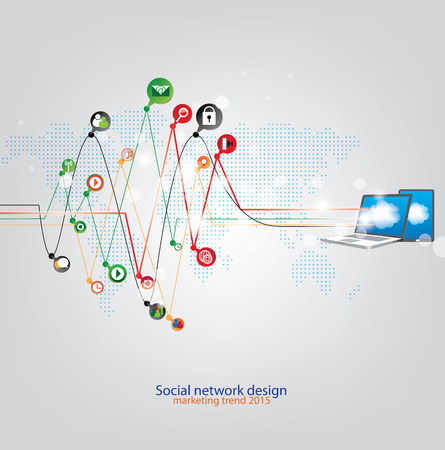 Social marketing trend designのイラスト素材