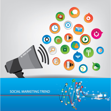 Social marketing trend designのイラスト素材