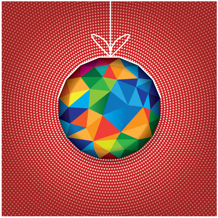 Multicolor triangle ball with white circle backgroundのイラスト素材