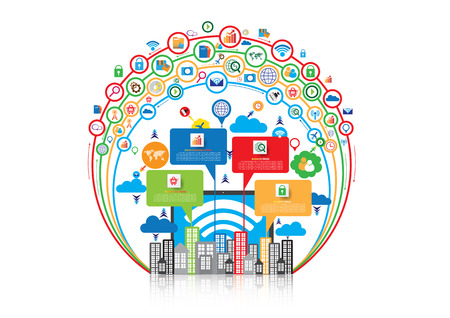 Communication technology designのイラスト素材