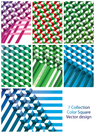 7 Collection color square designのイラスト素材