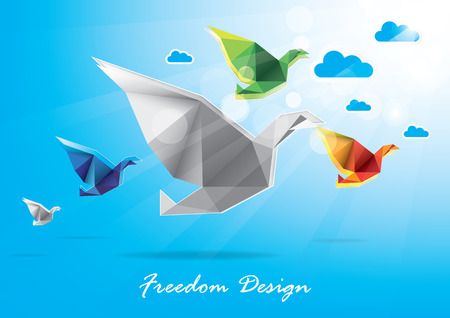 Freedom birds flyのイラスト素材