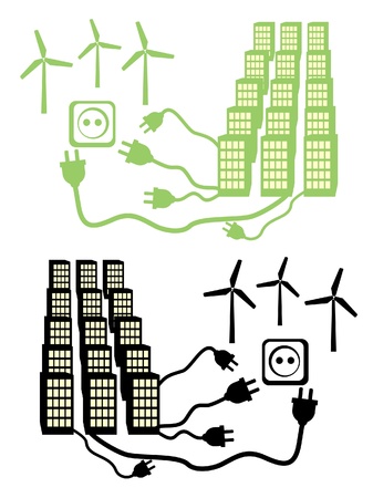 Ecology energy systemのイラスト素材