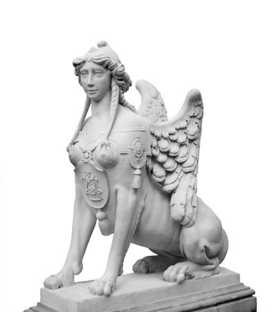 Mythological essence a griffin - the winged woman with a trunk of a lion             の写真素材