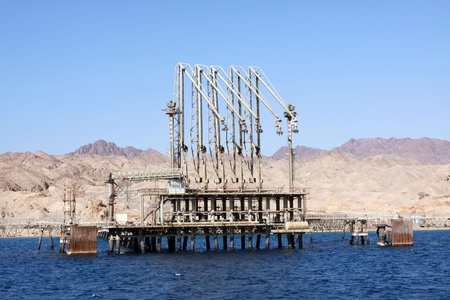 The bulk-oil terminal and oil storage on seacoast