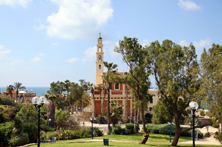 Franciscan Church of St  Peter in Jaffa, Israelの写真素材