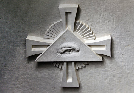 RIGALEYRA PALACE, SINTRA  - MAY 28, 2012: Symbol of the Masonic Templeのeditorial素材