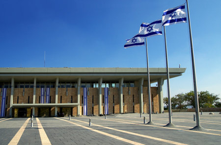 JERUSALEM, ISRAEL - JULY 06, 2014: Building of the Knesset the seat of the Government of Israelのeditorial素材