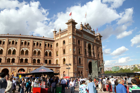 MADRID,SPAIN - OCTOBER 05, 2013: Bullfighting arena Plaza de Toros de Las Ventas in Madridのeditorial素材
