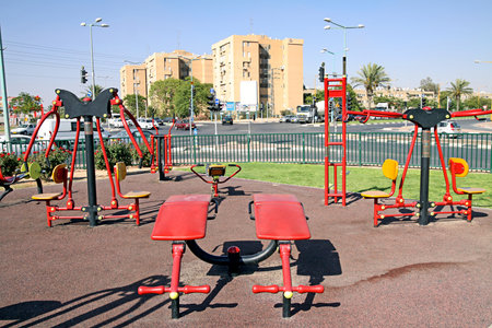 BEER SHEVA, ISRAEL - JULY  29, 2011: City simulator platform for maintaining a healthy lifestyle among residentsのeditorial素材