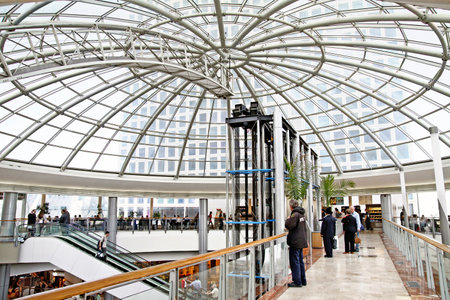 TEL AVIV, ISRAEL - MARCH 21, 2011: Under the dome of shopping center Azrieliのeditorial素材