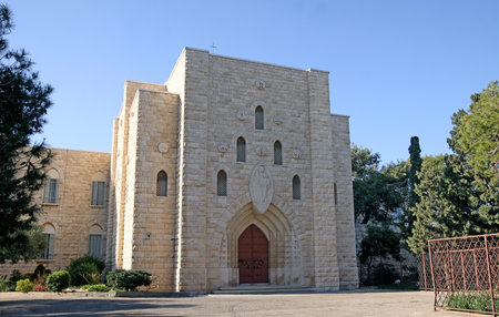 HAIFA, ISRAEL - MARCH 01, 2016: Entrance to the Carmelite Monastery on Mount Carmelのeditorial素材
