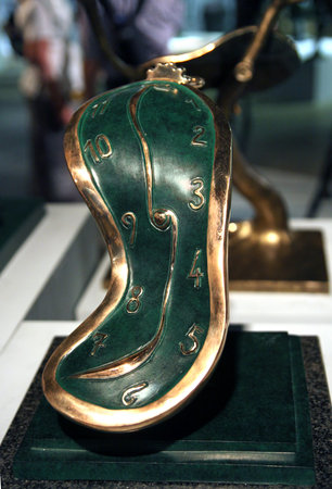 TEL AVIV, ISRAEL - APRIL 16, 2016: Clock by Salvador Dali at the exhibitionのeditorial素材