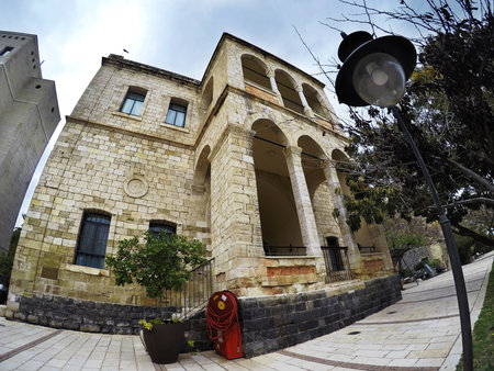 TIBERIAS, ISRAEL - FEBRUARY 28, 2017: Historic building of the Scottish Hospital in Tiberias, now a boutique hotelのeditorial素材